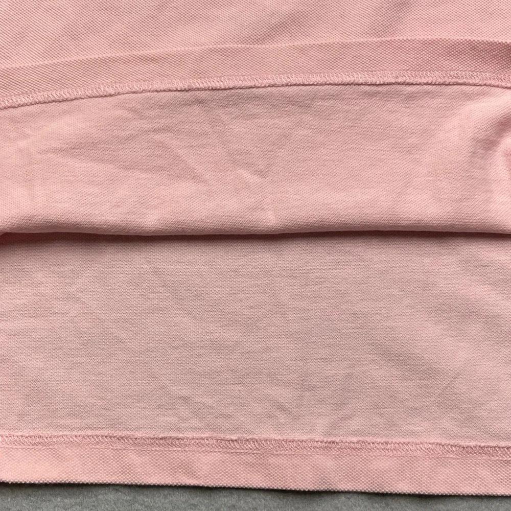 J Crew oarsman Mens Pink Long Sleeve Polo Shirt Size L Cotton Collared Casual‎